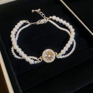 Luxe Pearl and Gold Star Bracelet